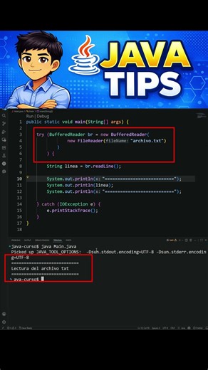 Java Tip #15 | Usa try-with-resources para cerrar recursos automáticamente #Java #Shorts #javatips