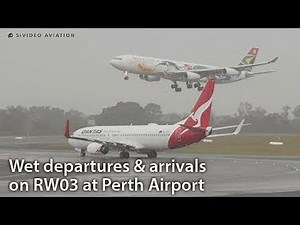Wet Departures and Arrivals at Perth Airport.