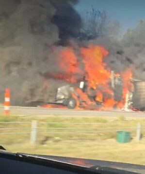 Tractor-trailer loaded with eggs bursts into flames on Missouri highway