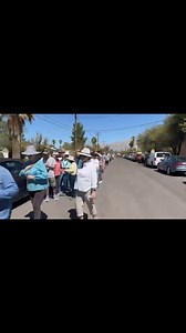Line of people waiting to get into the Fighting Oligarchy: Where We Go From Here rally at Catalina High School. Headlining the event are Bernie Sanders @berniesanders Alexandria Ocasio-Cortez @aoc Video by Tim Steller, Arizona Daily Star. | Arizona Daily Star
