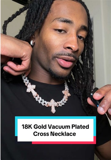 18K Gold Cross Necklace and it’s unique looking for sure 💎 #18kgold #18kgoldplated #necklaces #diamondchain #diamondnecklace