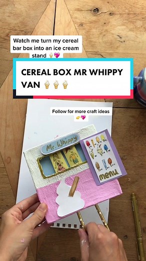 Crafting a Cute Cereal Box Ice Cream Stand Tutorial