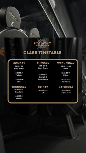 Planning your week for your 2026 goals? All classes are included in your membership — the hard part is choosing. Lift with Tallulah, Engine with Erin, Sculpt with Warren, Pilates with Kirstie or HIIT with Neil. Every class is designed to suit all abilities, from newcomers to seasoned athletes. #classes #fitness #2026goals #2026FitnessGoals | elite fitness