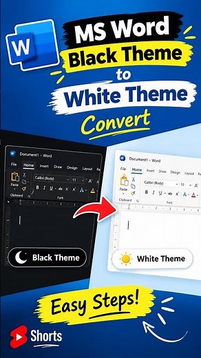 How to Change MS Word Background from Black to White 💻 #shorts #viral #youtubeshorts #msword