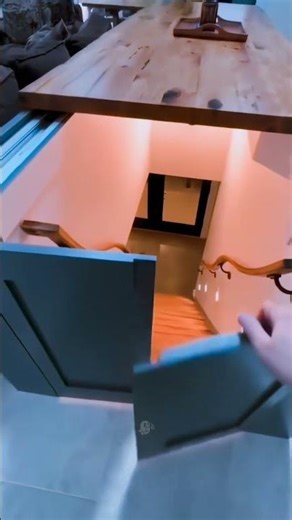 🤯 Hidden Room in Kitchen Island! Secret Staircase Revealed 🚪