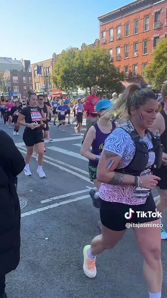 Enjoying Ice Coffee and Tamales at NYC Marathon 2025