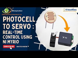A servo motor controlled by a photocell light dependent resistor or LDR using NI myRIO