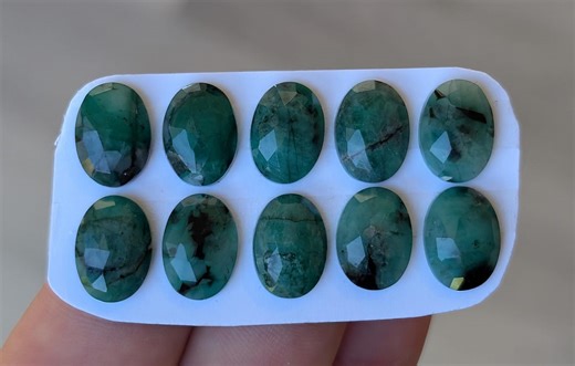 1 Piece Rosecut Emerald With Hornblende Flat Back Gemstone Cab Wire Wrapping Jewelry Pendant Setting Macrame Jewelry Metalsmith Supplies - Etsy