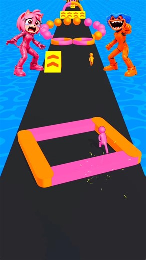 OMG! HUGGY WUGGY MOCKS AMY AS SHE FAILS THE COLOR RUN! 😰🤯 RACE 3D #SonicTheHedgehog #Sonic #Shorts