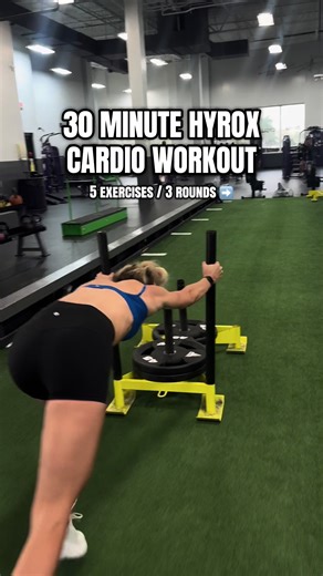 30 min HYROX INSPIRED CARDIO CIRCUIT✨ SO fun but SO humbling. . . . #gym #cardio #workout #gymtok #fyp