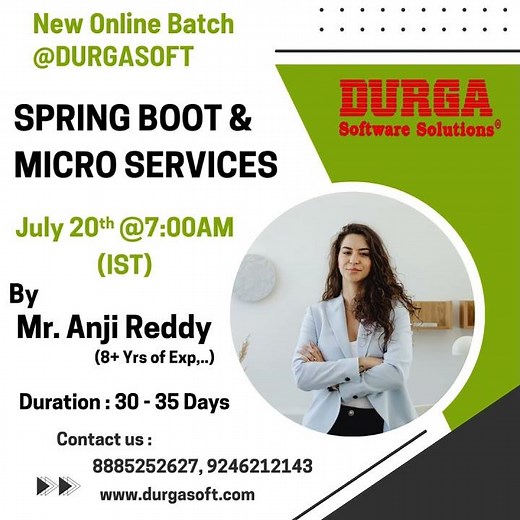 SPRING BOOT & MICRO SERVICES Online Training @ DURGASOFT #durgasoftware #springboot #shorts