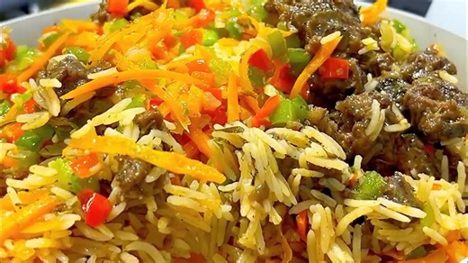 Delicious Nigerian Dirty Goat Meat Fried Rice - Part 3