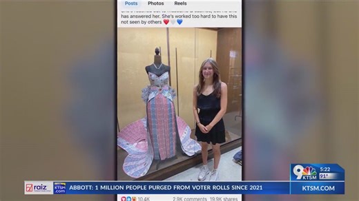 Texas teen goes viral for playing card dress