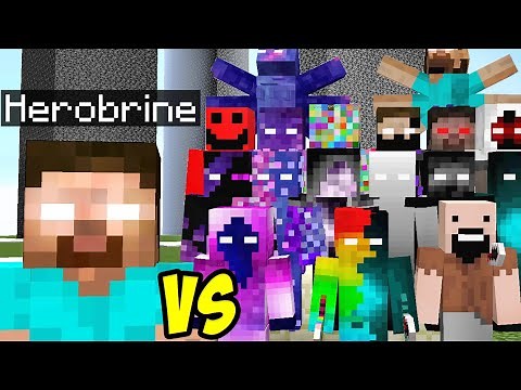 Herobrine vs ALL Creepypasta mobs in minecraft