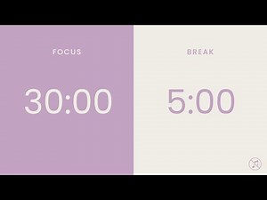 30/5 Pomodoro Timer | 3 x 30 min | Focus | Study | Reflection | Productivity