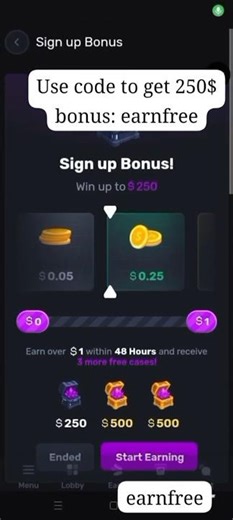 Gemsloot promo code : earnfree || Get signup bonus 250$ || No investment needed