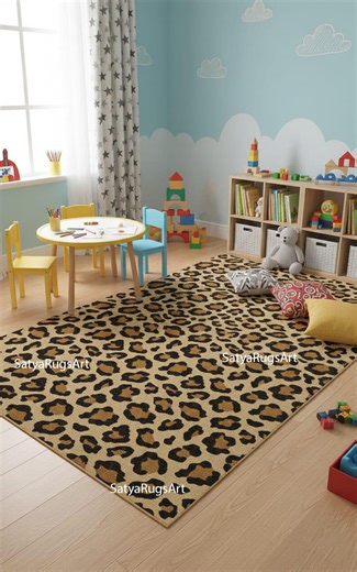 Leopard Print Area Rug – Modern Animal Pattern Carpet for Living Room & Bedroom - Etsy