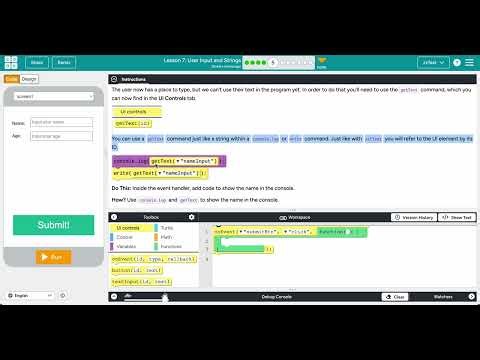 Code.org Event-Driven Programming Lesson 7 #5