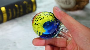 QFkris 3.5" Blown Glass Bird Figurine Handmade Art Glass Bird Crystal Paper Weight Christmas Birthday Gift Home Table Ornament Decor (N004)