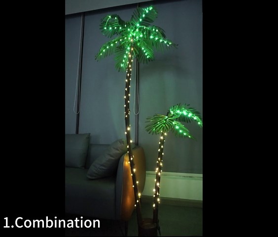 Solar Lighted Palm Trees for Outside Patio 6Ft 192 LEDs, Fake Palm Tree with 8 Modes USB Rechargeable, Artificial Palm Trees for Outdoors Pool Christmas Tree Outdoor Patio Decor Helloween