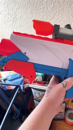 My modded Nerf N series Infinite. Shoots 130 fps. Perfect for HVZ. #toy #toys #trend #fyp