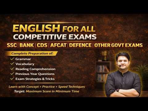 English for All Competitive Exams 2026 | SSC Bank CDS AFCAT | Complete Strategy by Gaurav Sir