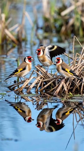 Have you ever observed the way birds drink water? 🌿🐦♥️ #goldfinch #birdsong #birds #nature #المقنين