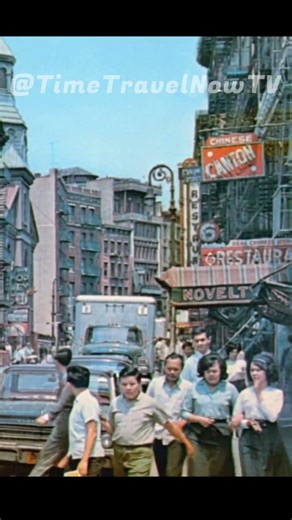 Vintage Mott Street Chinatown New York City 1960s Old School Retro Store Fronts Neon Signs People