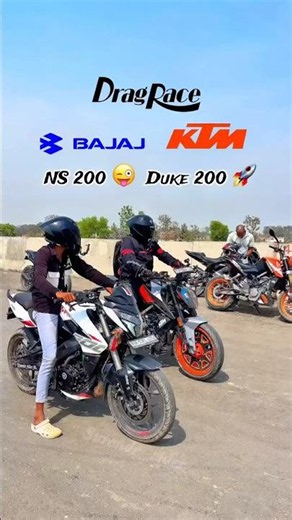 🔥 KTM Duke 200 🆚 Pulsar NS200 | Ultimate Drag Race 2026 😱 | Winner Will Shock You! #shorts