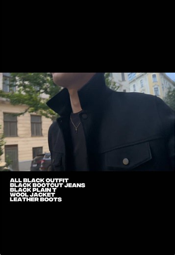All Black Outfit: Men's Bootcut Jeans & Leather Boots Style