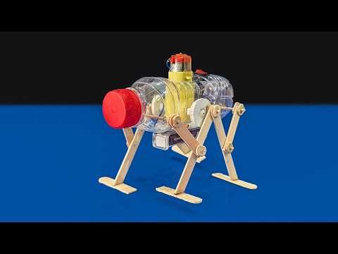 DIY 4-Legged Walking Robot Using Recycled Materials | Homemade Bottle Walking Robot