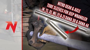 Many Jeep owners have experienced problems with bending their front axle housings on both the Dana 30 & 44 Model. Unfortunately it is not uncommon for someone to actually bend axle tubes, even in light to moderate off-road situations. The Solution: A Nitro Axle Tube Sleeve Kit. Features Drives in for a tight fit Knurled end to secure inside the axle tube Thick wall tubing prevents bending Allows clearance for upgraded 35 spline axle shafts Made In USA Nitro Front Axle Tube Sleeve Kit (Pair) for 