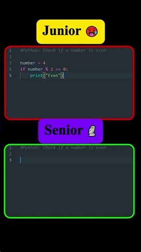 Junior Dev vs Senior Dev Writing Python 😍 #coding #programming