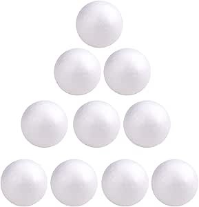 10PCS White Polystyrene Balls, 1.56 inch Foam Balls for Crafts White Foam Balls Craft Foam Balls for Art Crafts, DIY, Household, School Projects and Party Decorations