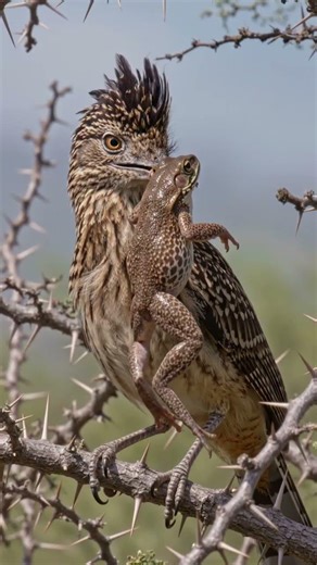 Hungry Bird Devours Frog on Tree Branch | Wild Nature Moment