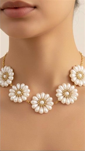 Simple Pearl Necklace😍 #trending #diy #ytshort #shorts