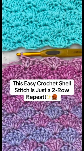 The Shell Stitch is a classic crochet stitch that looks beautiful but it actually pretty easy to crochet thanks to its simple 2-row repeat. This quick crochet tutorial shows you how to crochet the Shell Stitch step by step, making it perfect for beginners and relaxing for experienced crocheters too. This stitch works great for crochet blankets, scarves, baby items, and home decor. Save this reel to try it later and follow for more easy crochet stitch tutorials! #shellstitch #crochetreels #croche