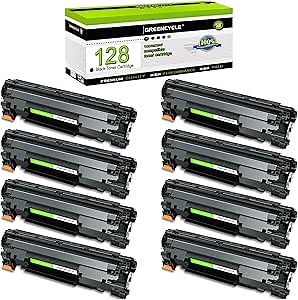 greencycle Compatible Toner Cartridge for Canon 128 CRG128 Black 8-Pack