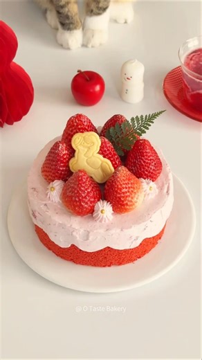 🍓No-Oil Red Velvet Strawberry Yogurt Cake 🍰Easy & Beginner-Friendly #healthydessert #baking #cake