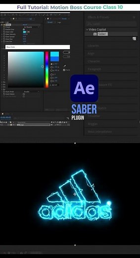 Saber Plugin in After Effects ! Motion Boss Class 10 #shortsfeed #aftereffects