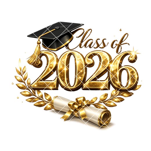 Graduation Clip Art PNG Class of 2026 Gold Diploma Graduation Graphic - Etsy
