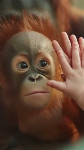 Baby happies with baby monkey 🙊 #shorts