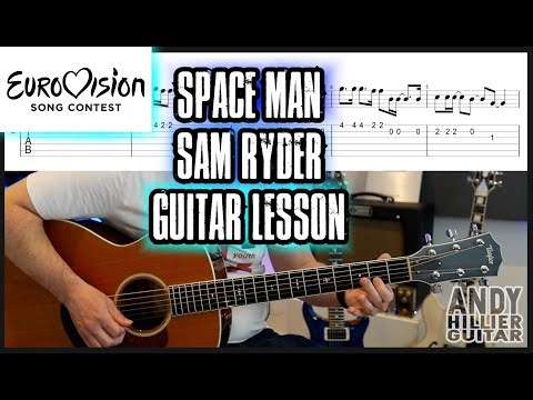 Eurovision Sam Ryder - SPACE MAN Guitar Lesson (Melody)