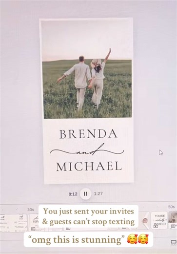 A beautiful Digital Wedding Invitation that is also an affordable option 🫶🏻 💗 Add your own photos and favorite song 💗 Easy edit in Canva (video editing tutorial included) 💗 Add your initials to the wax seal 💬 Comment “White invitation” and I’ll send it to you so you can take a look 👀 #weddinginspo #2026bride #2027bride #weddingtiktok #bridetobe