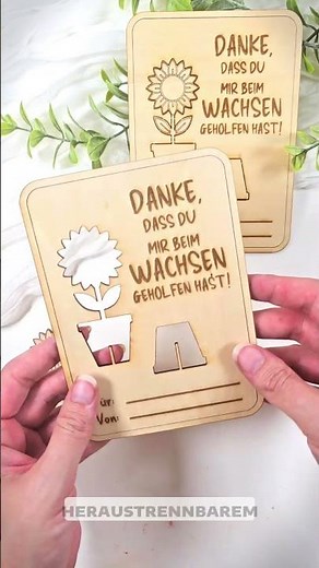 DIY Dankeschön aus Holz | Gelaserte 3D-Blumenkarte für Erzieherinnen & Lehrer