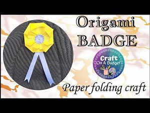 Origami badge | Paper folding craft badge | Handmade badge | DIY badge