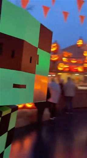 A Creeper Crashed a Halloween Fair?! 🤯 People's Reactions are SHOCKING! #halloween #minecraft