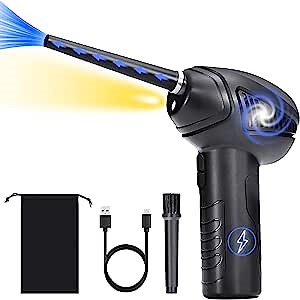 Electric Air Duster,Cordless Air Duster for Computer 2 Gear 25000/42000 RPM 6000mAH Electric Dust Blower Duster Spray for Cleaning Keyboard PC Portable Rechargeable Cordless Air Blower Compressor