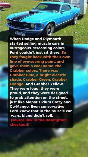 Ford Copied Mopar's Wild Colors and Called Them Grabbers #shorts #car #automobile