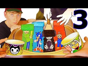 DO NOT EAT Ice Cream Rolls (Part 3) Flavors: Sonic, Mario, Bendy, Baldi Amazing Ice Cream